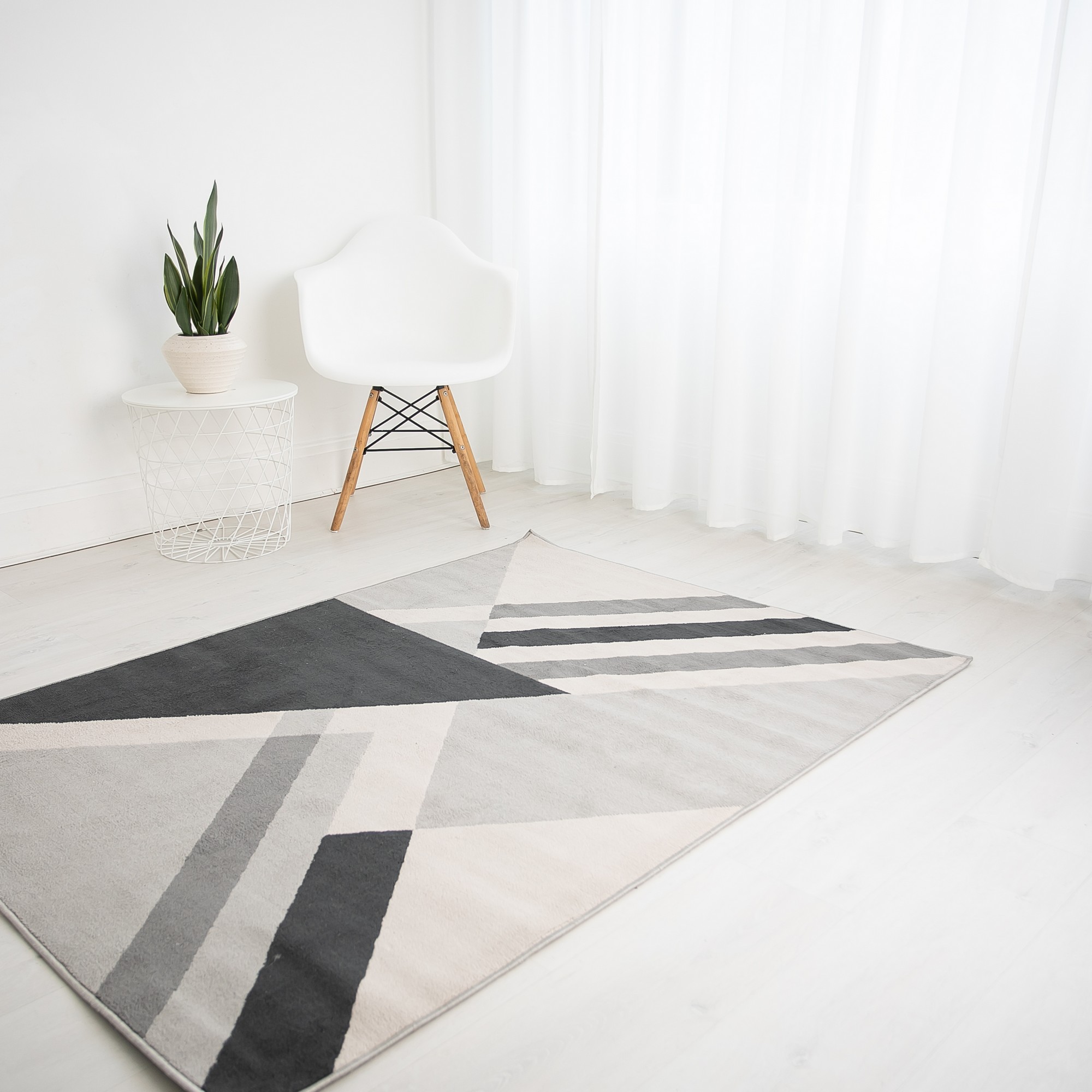 Balletto 186b Modern Geometric Rugs In Beige Anthra